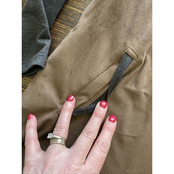 Chico’s Traveler’s Collection Dual Textile Open Cardigan Gray Brown size 0 Small - Picture 5 of 11